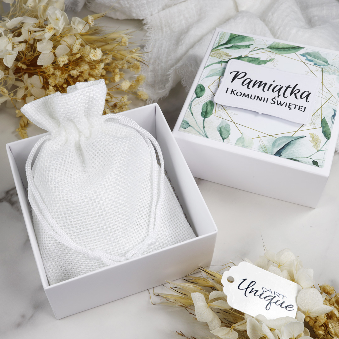 Pudełeczko podarunkowe na różaniec • PAMIĄTKA I KOMUNII ŚWIĘTEJ • BOX005 - ArtUnique zdjęcie 4