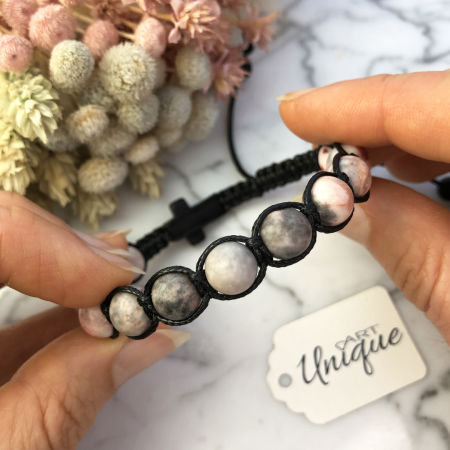 Damska bransoletka różaniec pleciony na rękę ✞ jaspis 