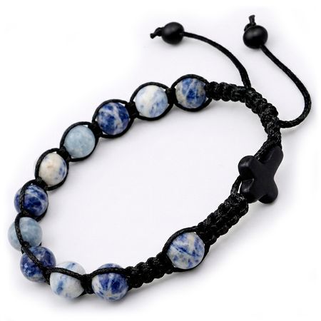 Bransoletka różaniec sznurkowy na rękę ✞ sodalit UMRB012