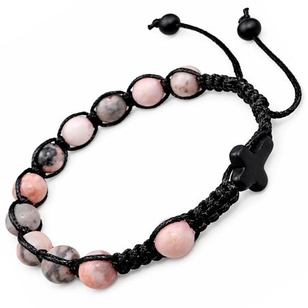 Bransoletka różaniec sznurkowy na rękę ✞ jaspis 