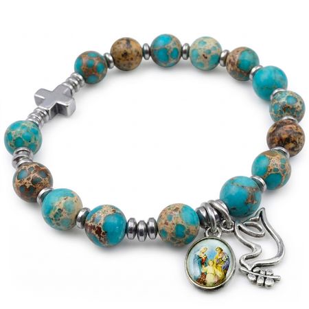 Różaniec bransoletka ✞ jaspis cesarski ✞ WRB078