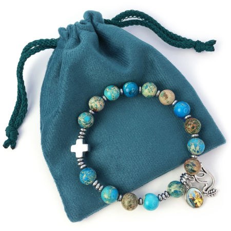 Różaniec bransoletka ✞ jaspis cesarski ✞ WRB078