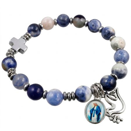 Różaniec bransoletka na rękę ✞ sodalit ✞ WRB079