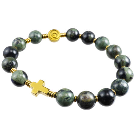 Różaniec bransoletka ✞ jaspis Kambaba WRB103