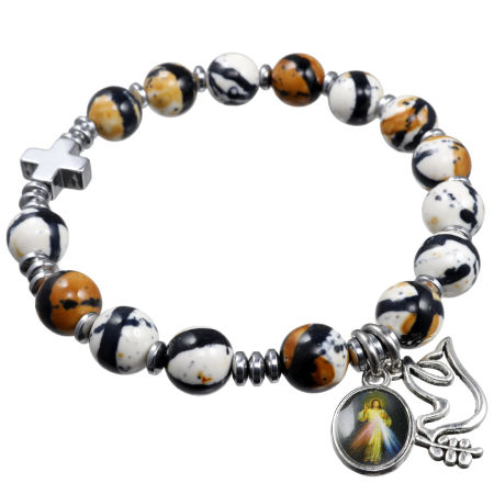 Różaniec bransoletka na rękę ✞ porcelana ✞ WRB110