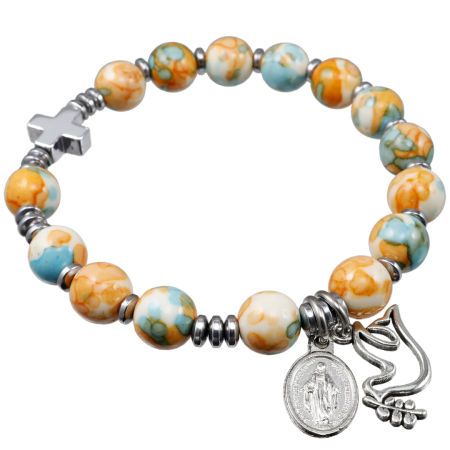 Różaniec bransoletka na rękę ✞ porcelana ✞ WRB114