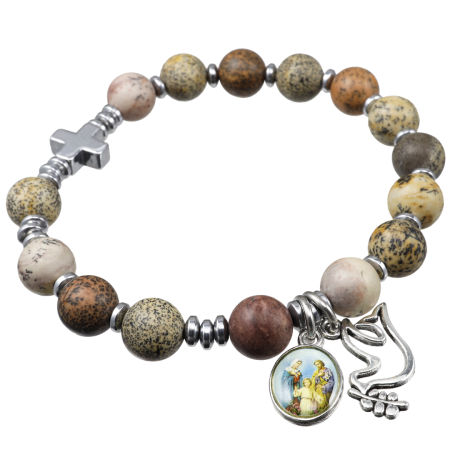 Różaniec bransoletka na rękę ✞ jaspis